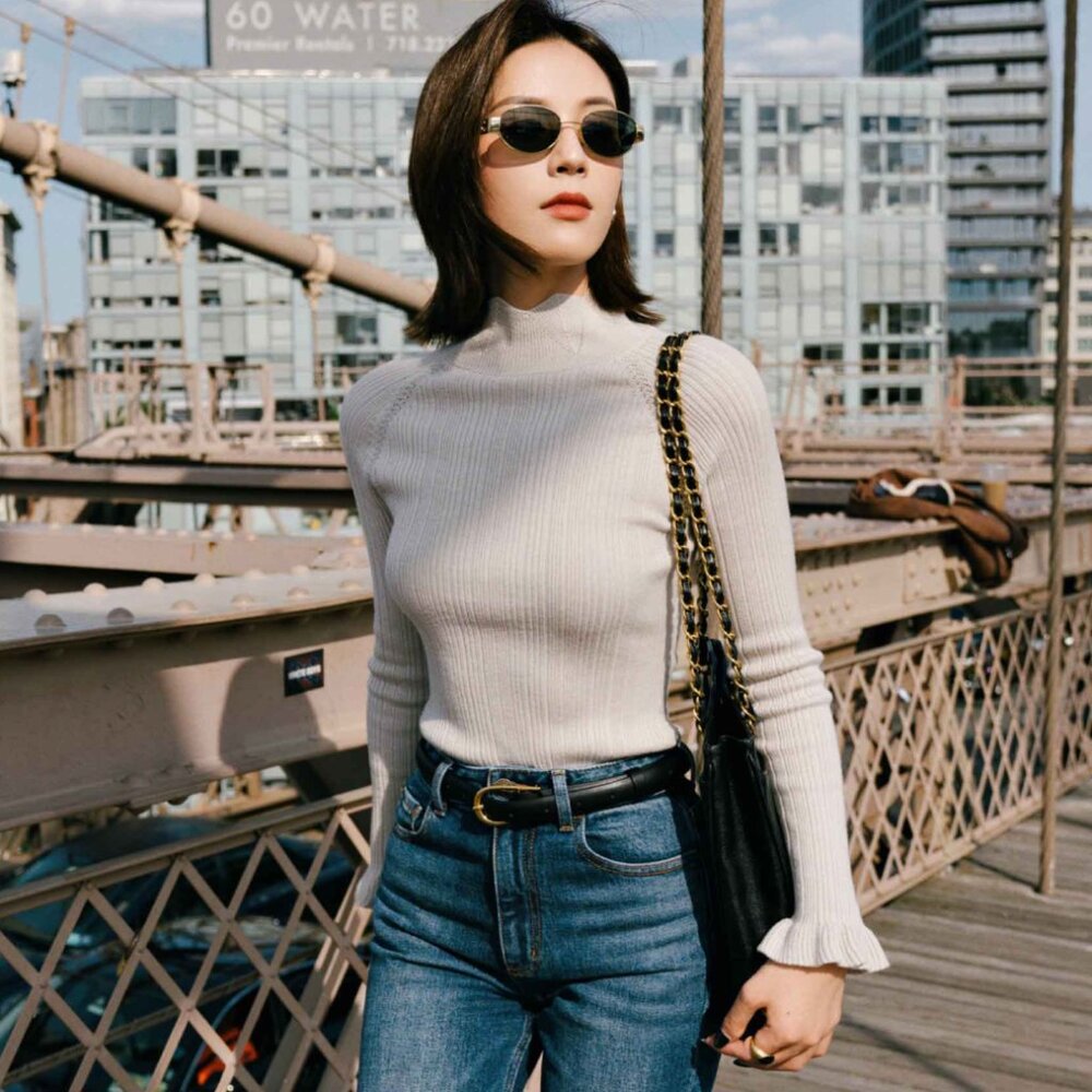 NWOT 100% merino wool light grey sweater from Petite Studio NYC XS X-small